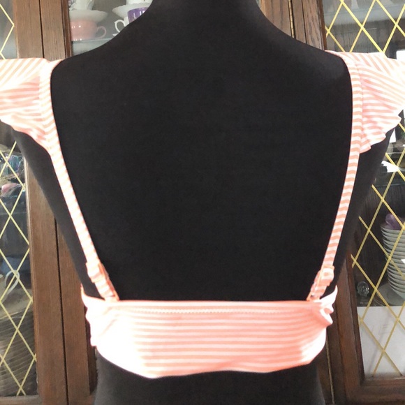 Coral striped bikini top - Picture 4 of 4